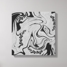 Botanic Balance" Black & White Acrylic Wall Art  キャンバスプリント