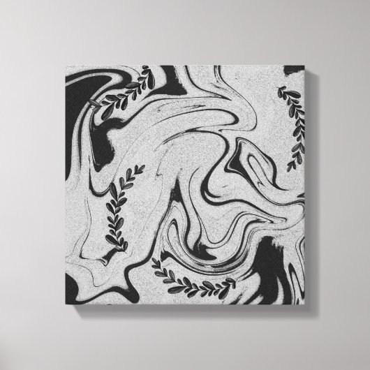Botanic Balance" Black & White Acrylic Wall Art  キャンバスプリント (正面)