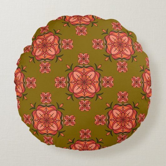 Botanic Bloom Round Pillow ラウンドクッション (正面)