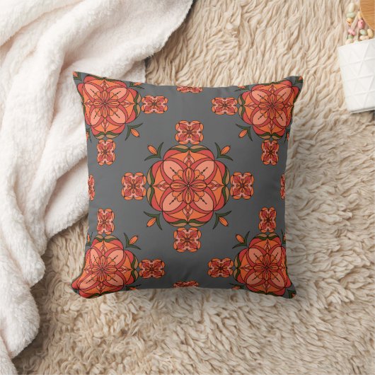 Botanic Bloom Throw Pillow クッション (ブランケット)