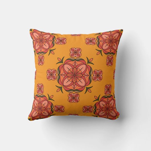 Botanic Bloom Throw Pillow クッション (裏面)