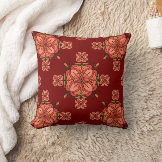 Botanic Bloom Throw Pillow クッション (ブランケット)