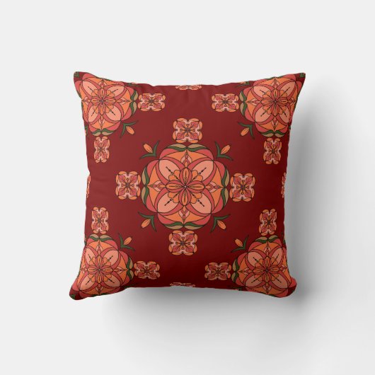 Botanic Bloom Throw Pillow クッション (裏面)