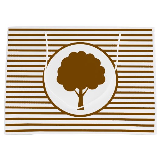 Botanic Brown Tree Stripes Gift Bag ラージペーパーバッグ (正面)