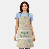 Botanic Flower Garden & Kitchen Apron with Quote エプロン (着用した状態)