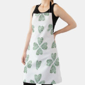 Botanic green ornament, seamless watercolor patter エプロン (インサイチュ)