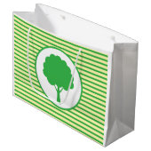 Botanic Green Tree Stripes Gift Bag ラージペーパーバッグ (正面アングル)
