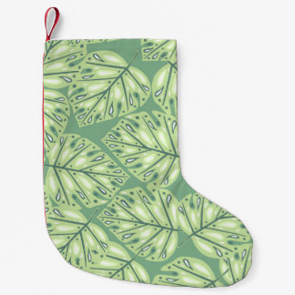 Botanic jungle seamless pattern in pastel green co スモールクリスマスストッキング