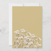 Botanic navy blue ivory gypsophila floral Wedding 招待状 (裏面)