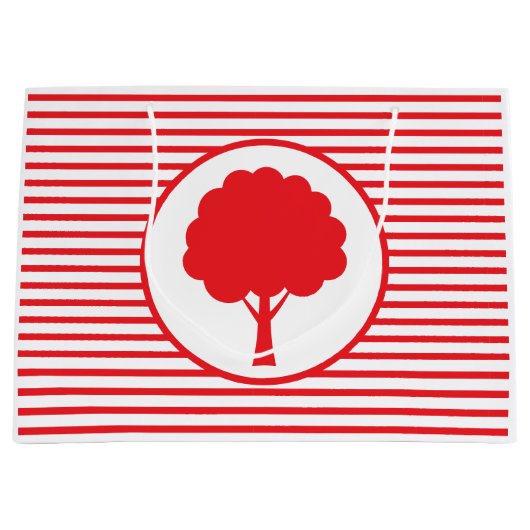 Botanic Red Tree Stripes Gift Bag ラージペーパーバッグ (正面)