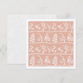Botanic Serenade Modern Organic Silhouettes Peach ノートカード (正面/裏面)