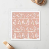 Botanic Serenade Modern Organic Silhouettes Peach ノートカード (正面/裏面インサイチュ)