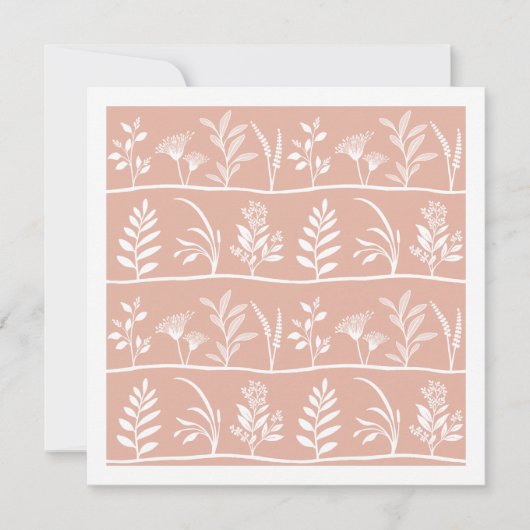 Botanic Serenade Modern Organic Silhouettes Peach ノートカード (正面)
