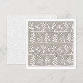 Botanic Serenade Soft Taupe Minimalist Silhouettes ノートカード (正面/裏面)