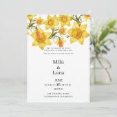 Botanic Spring Golden Daffodil Flowers Wedding  招待状 (スタンド正面)