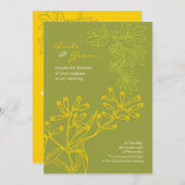 Botanica (シダの緑)の結婚式 招待状 (正面/裏面)