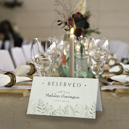 Botanica Green  Leaves Wedding Place Card プレイスカード