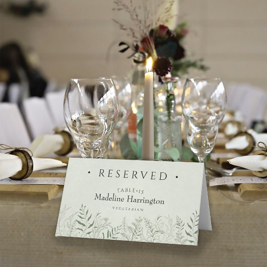 Botanica Green  Leaves Wedding Place Card プレイスカード