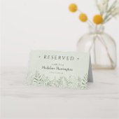 Botanica Green  Leaves Wedding Place Card プレイスカード (裏面)