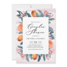  botanicalオレンジとピンクの花のペアシャワー