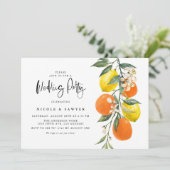  botanicalオレンジとレモンのガーランド ウェディングパーティー 招待状 (スタンド正面)