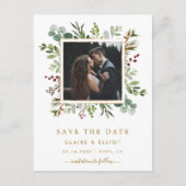 Botanical結婚 Christmas's Photo Save the Date 案内ポストカード (正面)