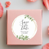 Botanical カラフル Leaf Wedding Save The Date ラウンドシール