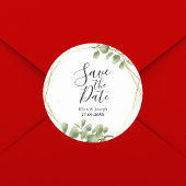 Botanical カラフル Leaf Wedding Save The Date ラウンドシール