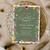 botanical フラワーフォト 卒業 2026 招待状