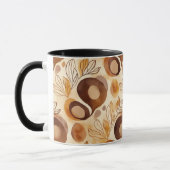 Botanical Abstract Coffee Mug – Soft Earth Colors マグカップ (左)
