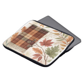 Botanical Abstract Laptop Sleeve – Earthy Leaves ラップトップスリーブ