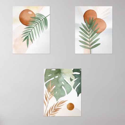 Botanical Abstract Set – Minimal Wall Art (正面)