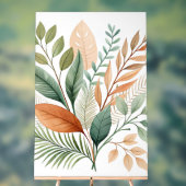 Botanical Abstract Wall Art – Tropical Leaves  アクリルサイン (ニュートラル)