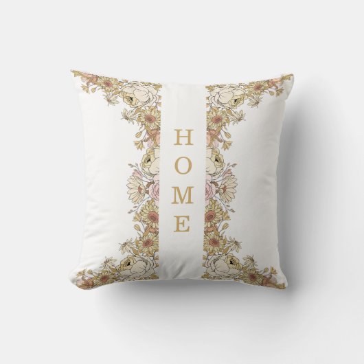  Botanical Accents "HOME" Pillow クッション (正面)