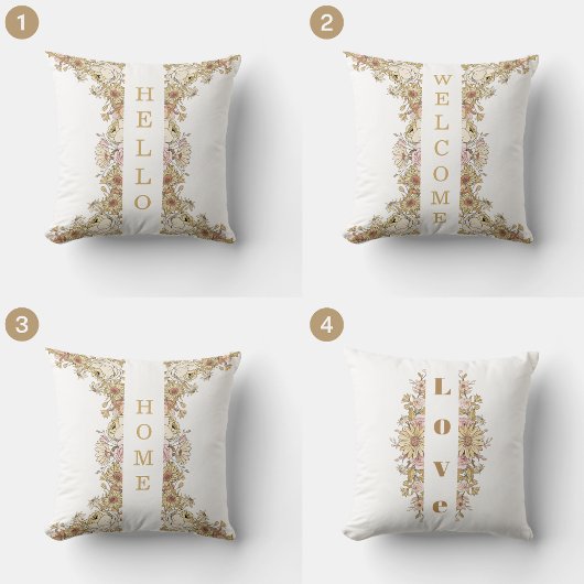 Botanical Accents "HOME" Pillow クッション