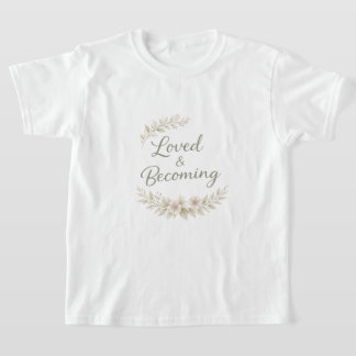 Botanical accents love quotes AI art T-Shirt Tシャツ
