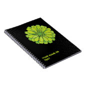Botanical Acid Green: The 'Envy' Zinnia Pop Art ノートブック (右側)