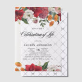Botanical Amaryllis and Mums Celebration of Life ベラム紙招待状 (オフセット (招待状))
