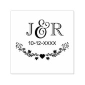 Botanical Ampersand Couple 2 Initial Monogm Date C セルフインキングスタンプ (デザイン)