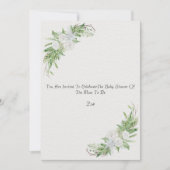 Botanical And Floral Green Leaves And Flowers Kaar 招待状 (正面)