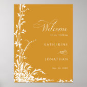 Botanical Arch Garden Amber Wedding Welcome ポスター (正面)