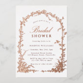 Botanical Arch Garden Bridal Shower Rose Gold 箔招待状 (正面)