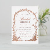 Botanical Arch Garden Bridal Shower Rose Gold 箔招待状 (立ち正面)