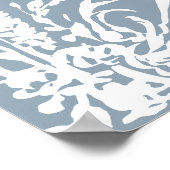 Botanical Arch Garden Dusty Blue Wedding Welcome ポスター (角)