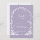 Botanical Arch Garden Lavender Bridal Shower 招待状 (正面)