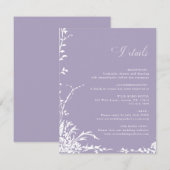 Botanical Arch Garden Lavender Wedding Details エンクロージャーカード (正面/裏面)