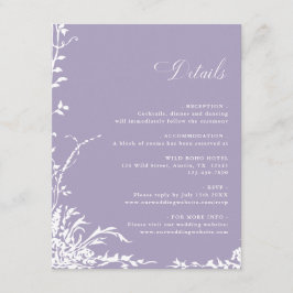 Botanical Arch Garden Lavender Wedding Details エンクロージャーカード