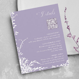 Botanical Arch Garden Lavender Wedding Details エンクロージャーカード