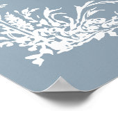 Botanical Arch Garden Wedding Dusty Blue Welcome  ポスター (角)