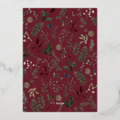 Botanical Arch Photo Gold Christmas Holiday Card 箔シーズンカード (裏面)